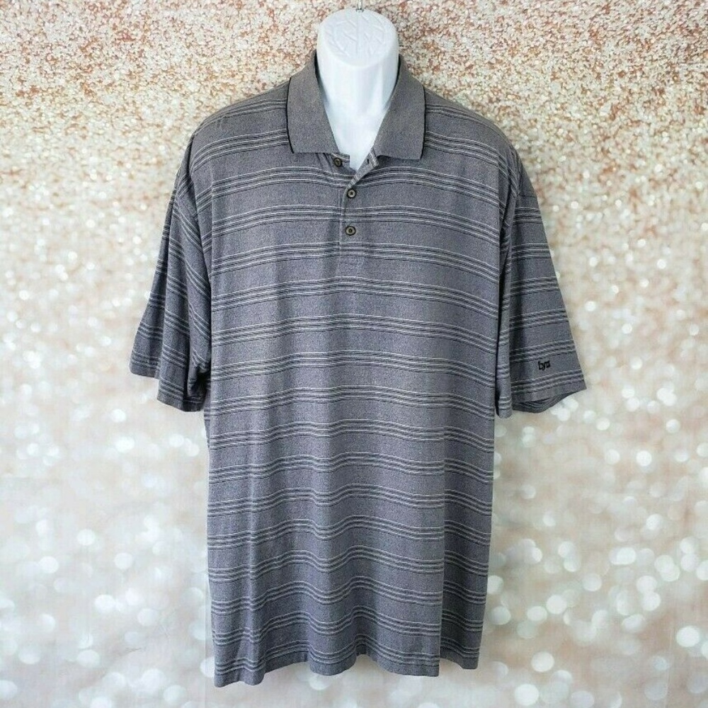 Lynx Easy Care Golf Polo Shirt XL Gray black white